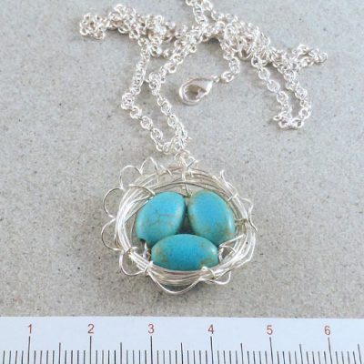 handmade jewellery made in Australia bird's nest pendant