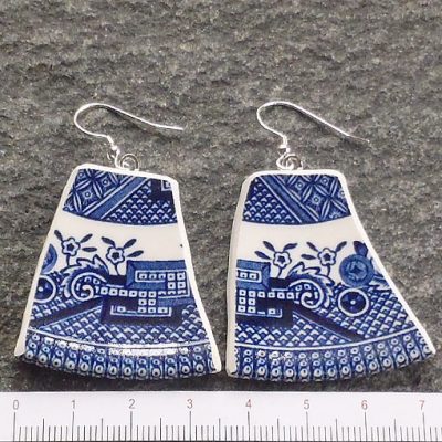 handmade jewellery broken china plate earrings