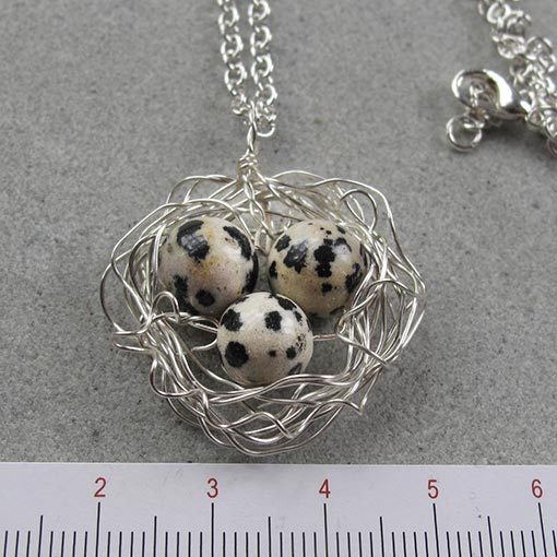 handmade jewellery made in Australia bird's nest pendant